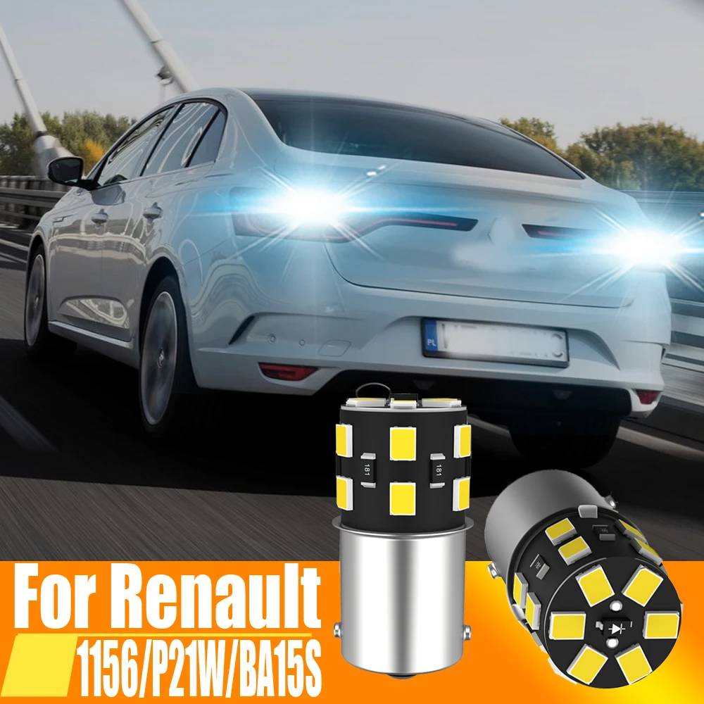 2x P21W LED Back Up Lamp Fog Bulb Reverse Light 7506 BA15S 1156 Canbus For Renault Megane 3 2 4 Scenic Clio Captur Duster Master