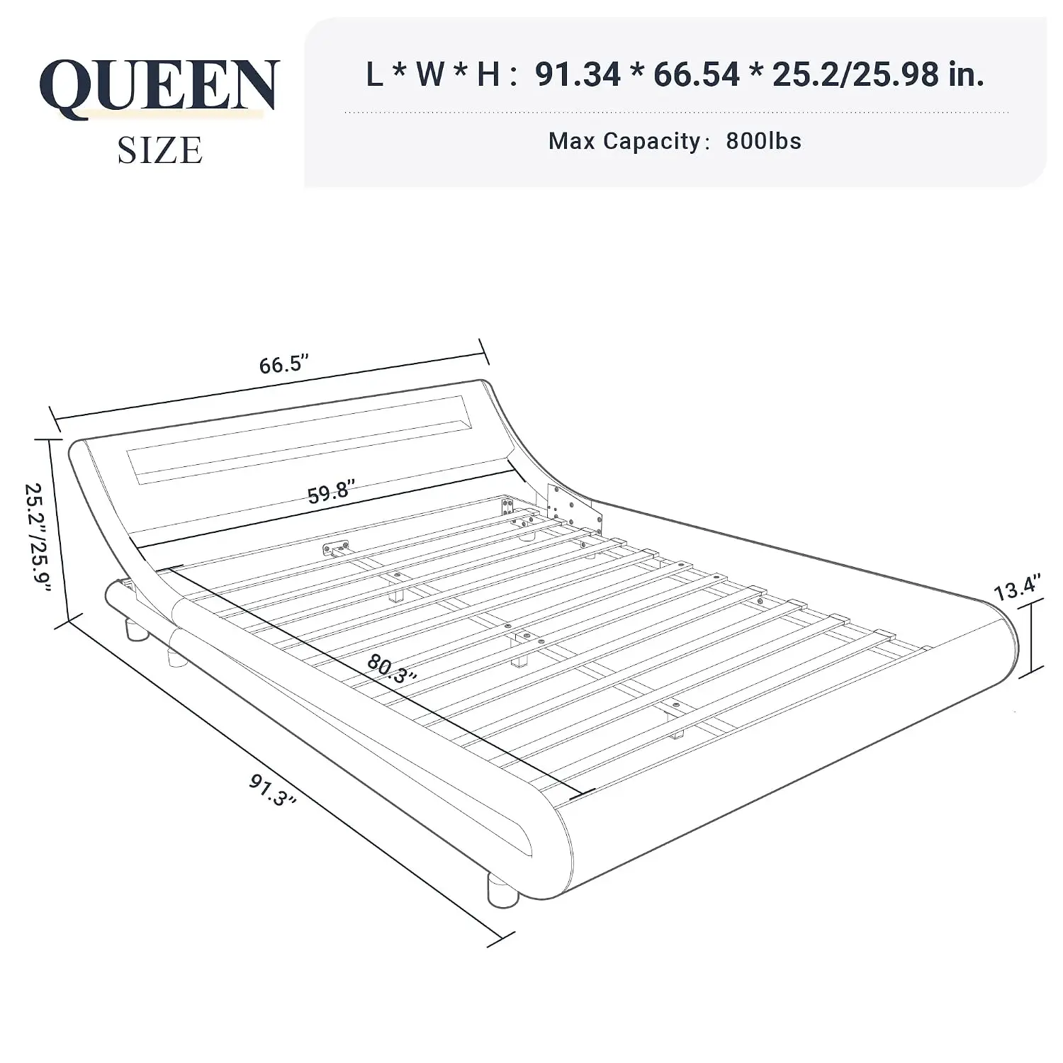 LED Platform Bed Frame 3