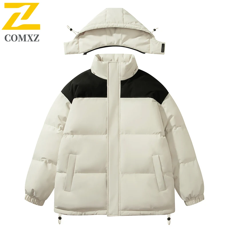 

2025 New Winter Hooded Parkas Men's Couple's Trendy Leisure Thick Warm Padded Jacket Korean Loose Windproof Cotton Padding Coat
