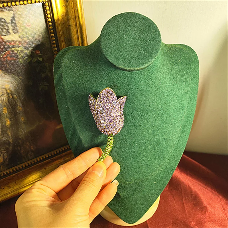 Middle Vintage Women Men Palace Crystal Bird Flower Badges Brooches Unisex Classic Gorgeous Party Banquet Jewelry Retro Pin