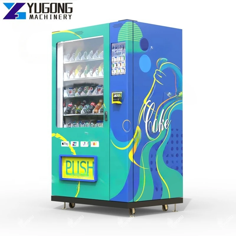 YG Outdoor 24 Hours Self-service Vending Machine Para Snacks Calientes Vending Machine for Foods and Drinks with Tap Card