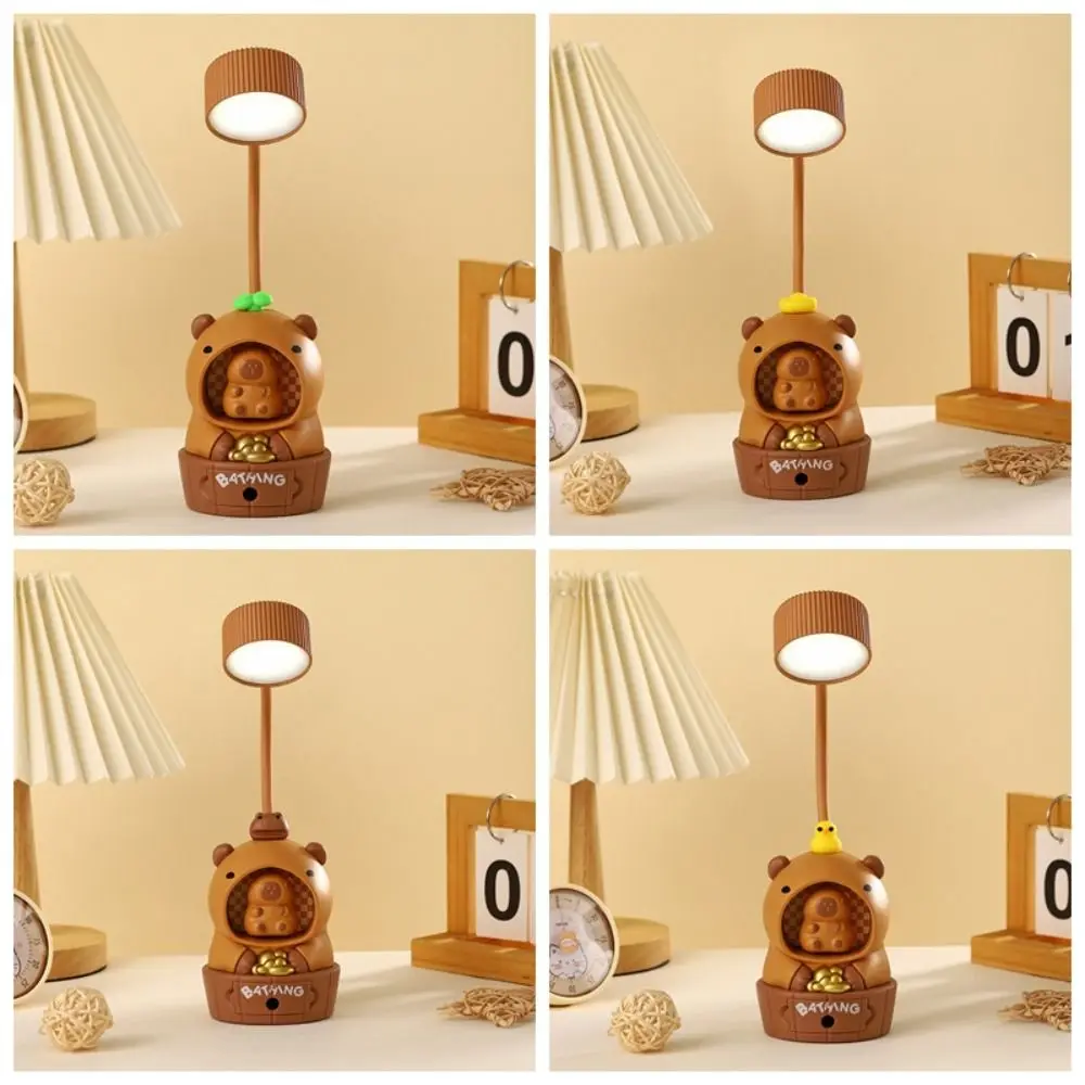 

Cute ABS Capybara Lamp USB Recharge Eye Protective LED Desk Lamp with Pencil Sharpener Night Light Student