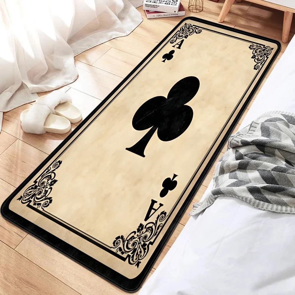 Tufting-Poker Card Floor Mat Bathroom Mat Kids Room Bedroom Decoration Balcony Anti-Slip Doormat Living Room Welcome Rug