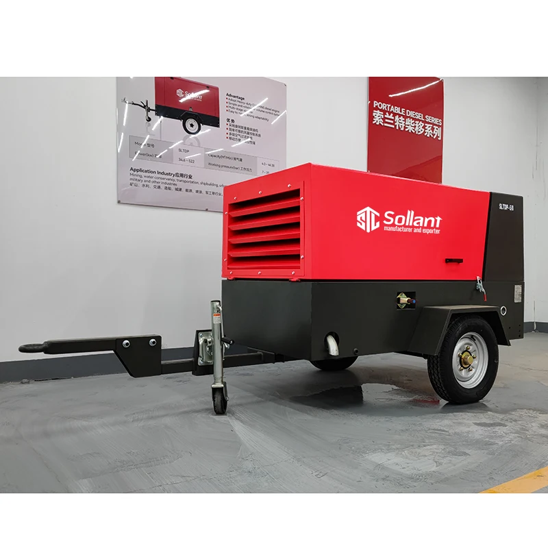 Multi-Application Diesel Mobile Air Compressor For Sandblasting, Drilling, Painting Diesel Portable Air Compressor