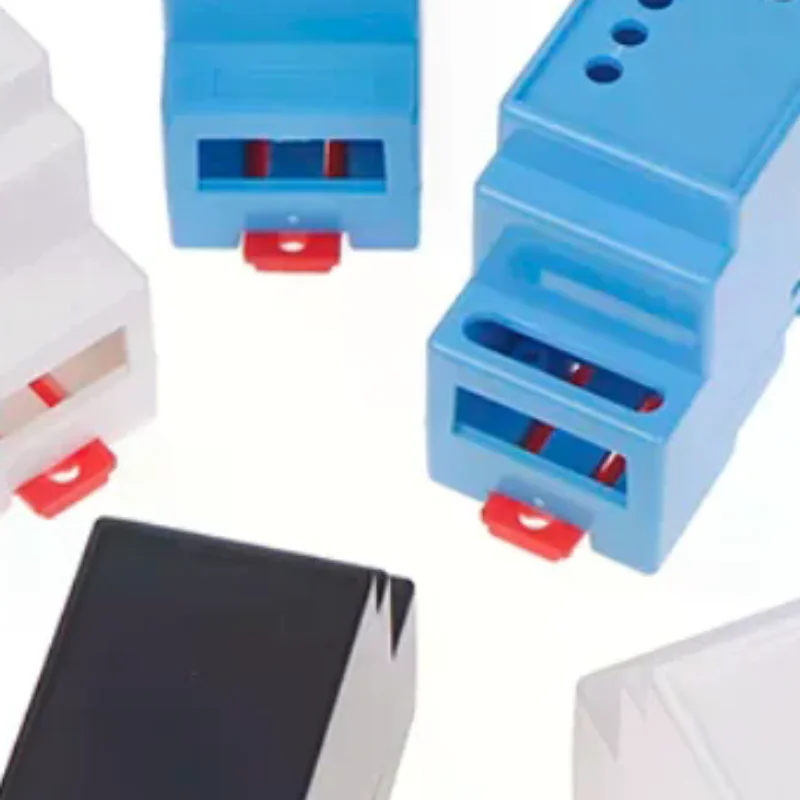 1PC DIN Rail PLC Junction Box Plastic Electronics Box Project Case 4Colors 88x37x59mm 35-Rail Mounting Instrument Housing