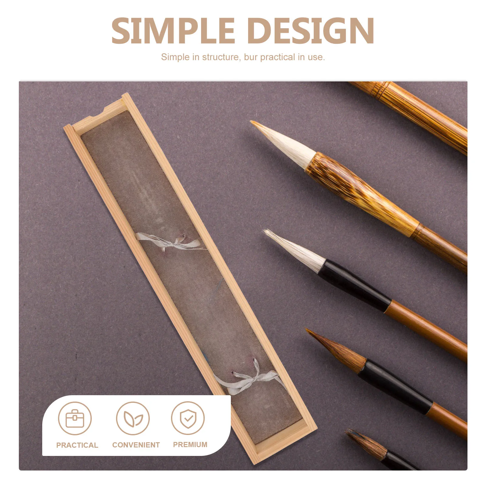 

Calligraphy Brush Gift Box Wooden Pen Storage Keepsake Case for Artists Office Decoration Organizer