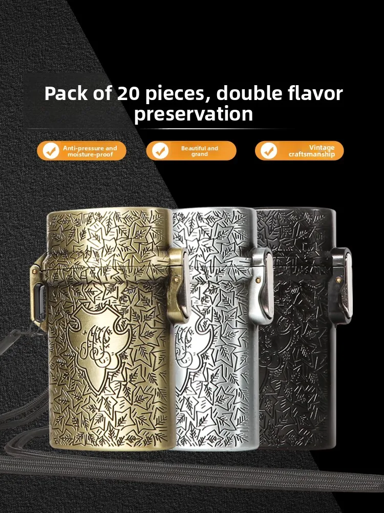 

Водонепроницаемый металлический портсигар DUNHAO из цинкового сплава, портативный, большой, средний, маленький размер, защитный футляр для сигарет, одинарный бокс для мужчин