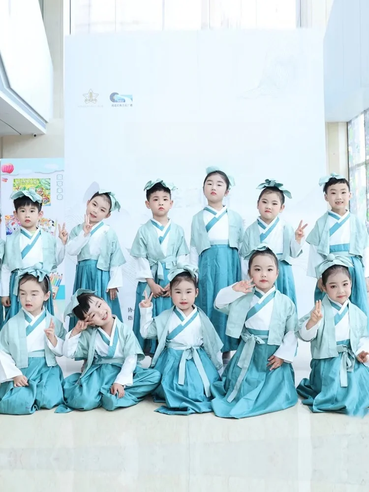 

Children's Traditional Chinese Clothing Set Kindergarten Admission Ceremony Boys Girls Outfit Primary School Performance Costume