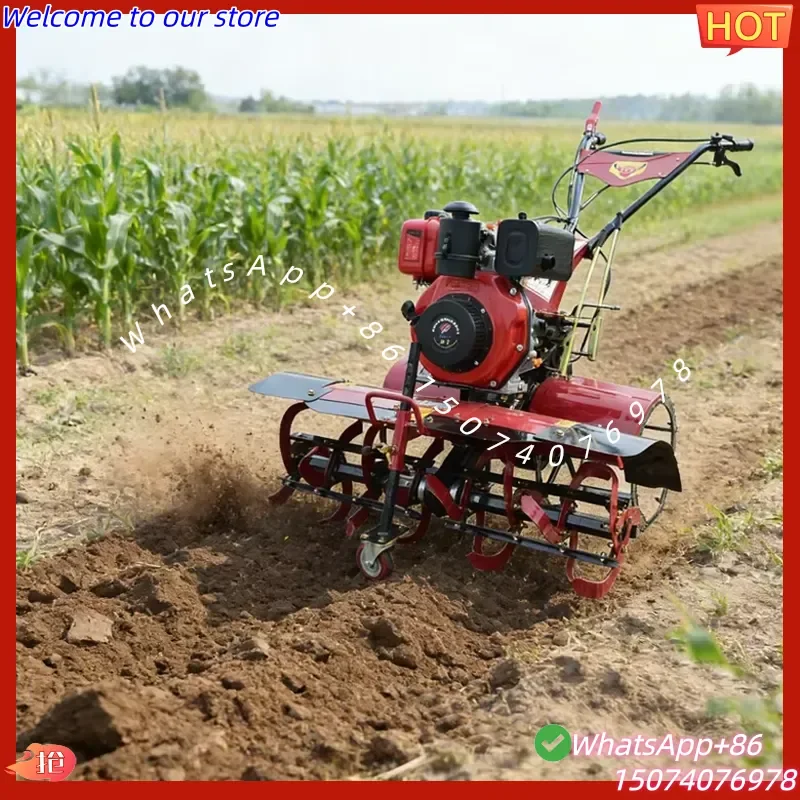 2026 Portable Mini Powered Cultivator Dry Land Ploughing Weeding Rotary Tiller
