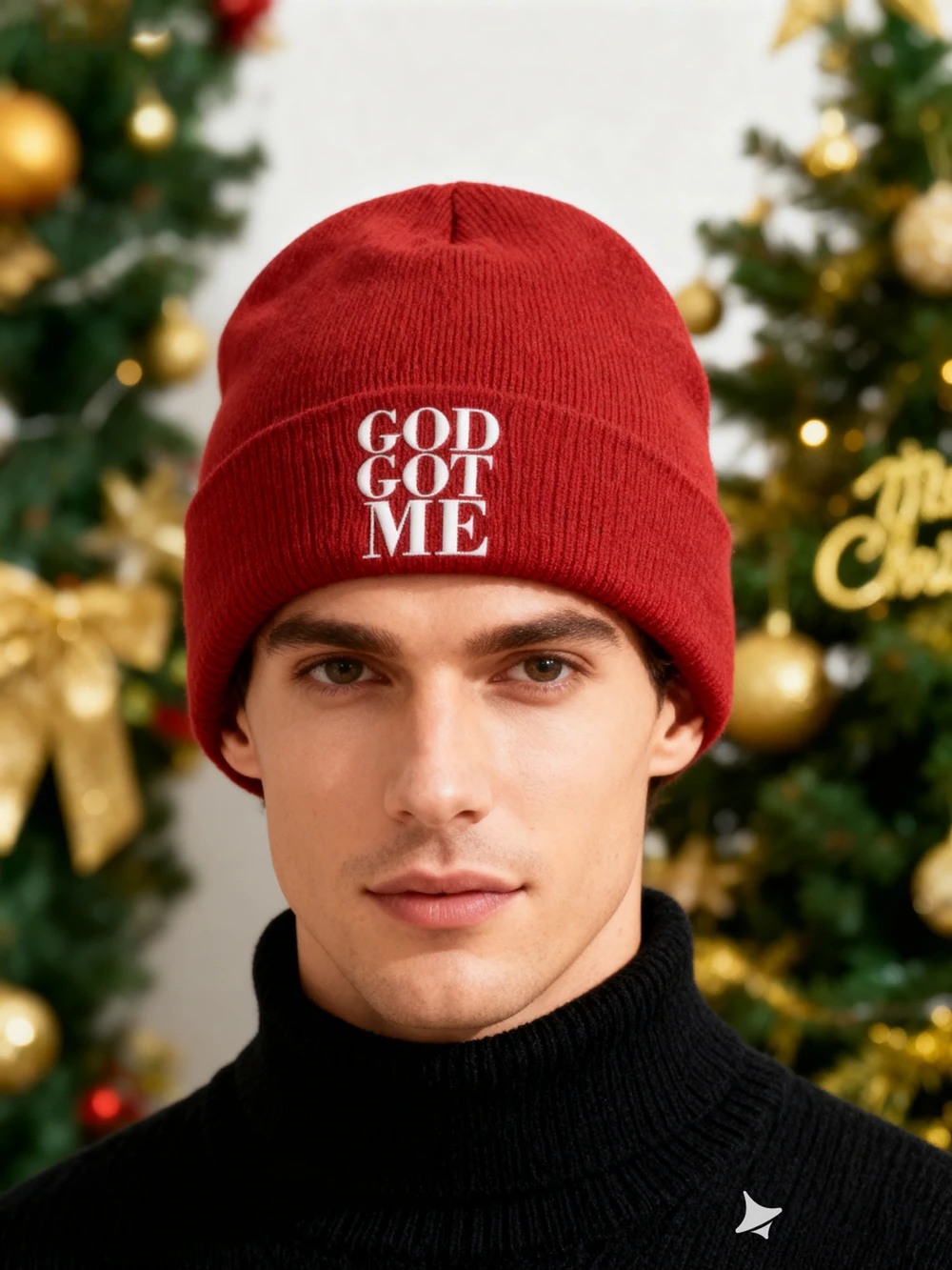 1pc'GOD GOT ME ' Embroidered Beanie Soft Stretchy Lightweigh