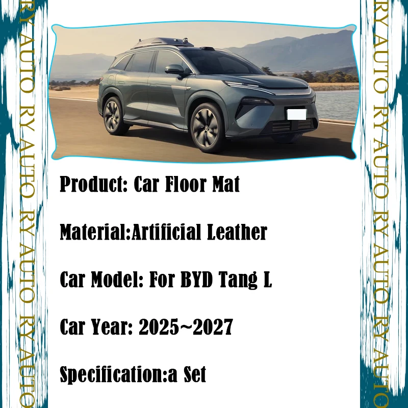 Full Set Car Floor Mats For BYD Tang L Sealion 8 2025 2026 2027 7seat  Leather Pad Foot Left Hand Driver Covers Auto Acesssories
