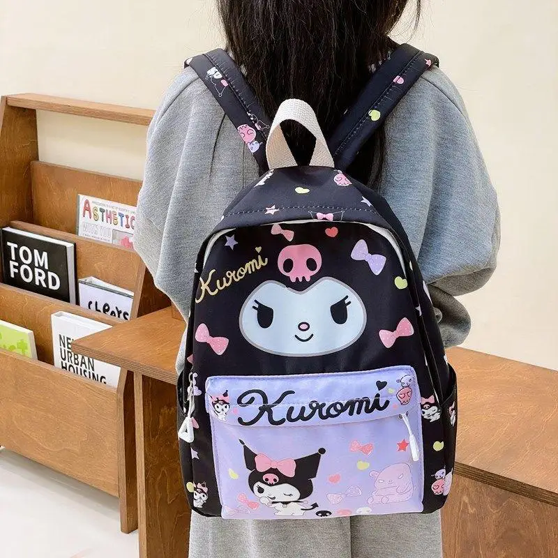 

Школьный рюкзак Sanrio Kuromi, новый стиль, рюкзак для девочек, дорожный легкий маленький рюкзак с героями мультфильмов, детский сад, праздничный подарок
