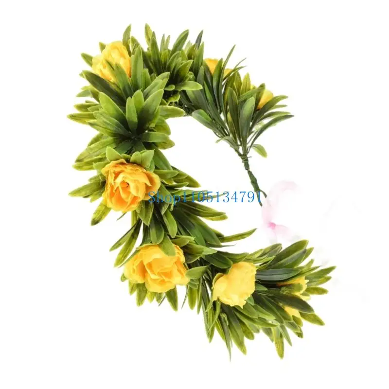 تيجان زهور من القماش بطول 98 كم بتصميم طبيعي مناسب لملحقات التصوير الفوتوغرافي #3