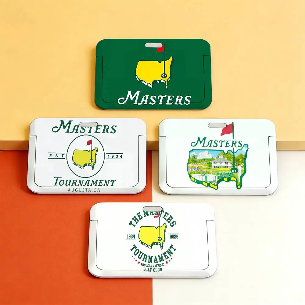 Flying M-Masters Golf G Transparent Card Holder Employee Plastic Slide Cover Lanyard Work Business ID Bag Bus