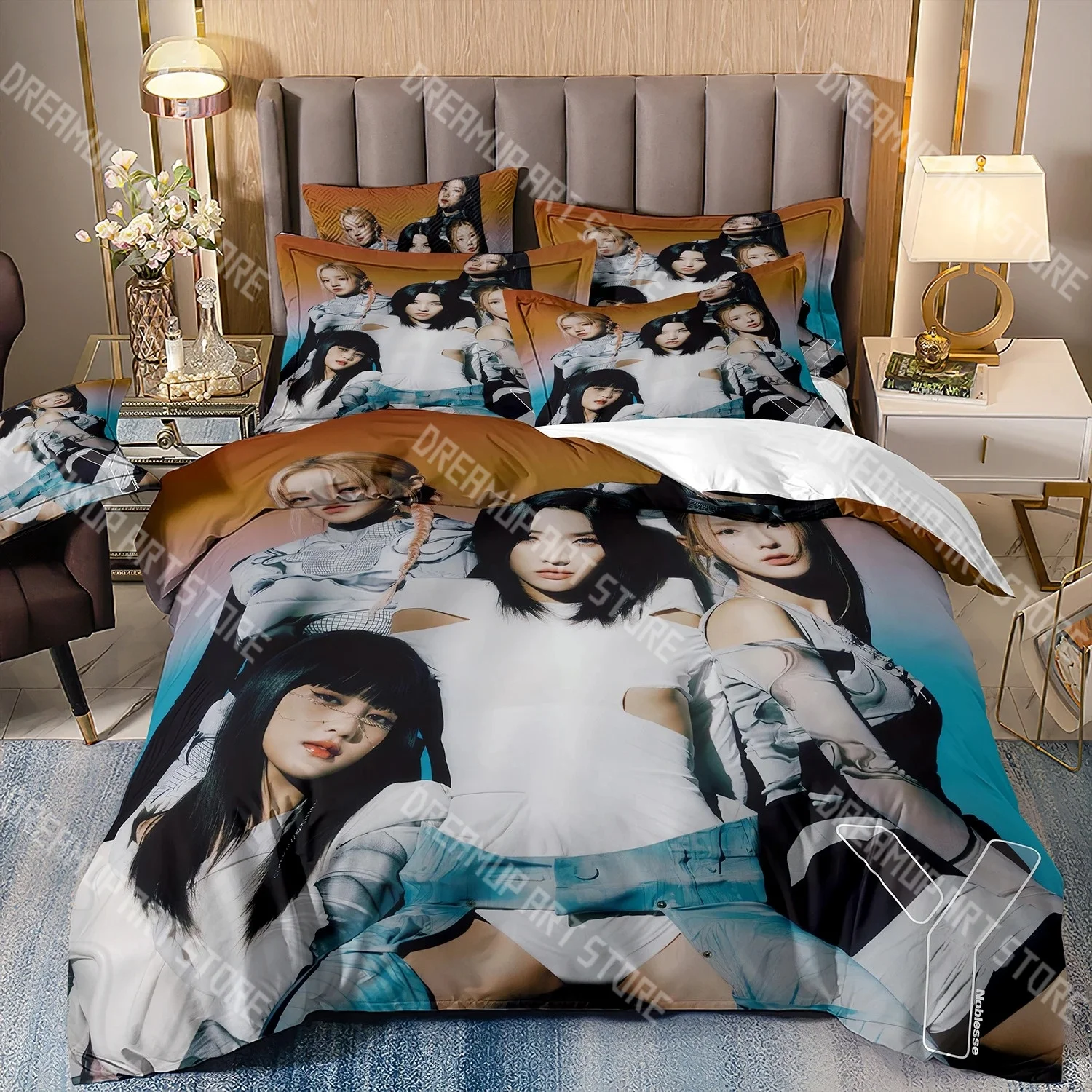Fashion Gidles Girl Group KPOP Bedding Set Single Twin Full Queen King Size Bed Set Kids Bedroom Duvetcover Sets Bed Sheet Set