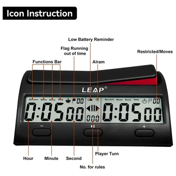 LEAP chess clock chess clock game timer with 7 types 38 timing set modes professional