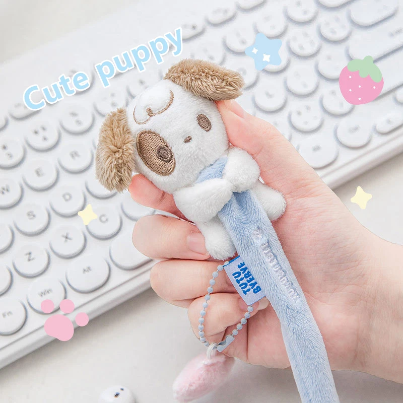 Adorável Plush Pen Case para o Estudante, Tablet Capa, Gato e Cachorrinho, Kawaii Dos Desenhos Animados, Pen Cover for Office Worker, Tablet Acessórios