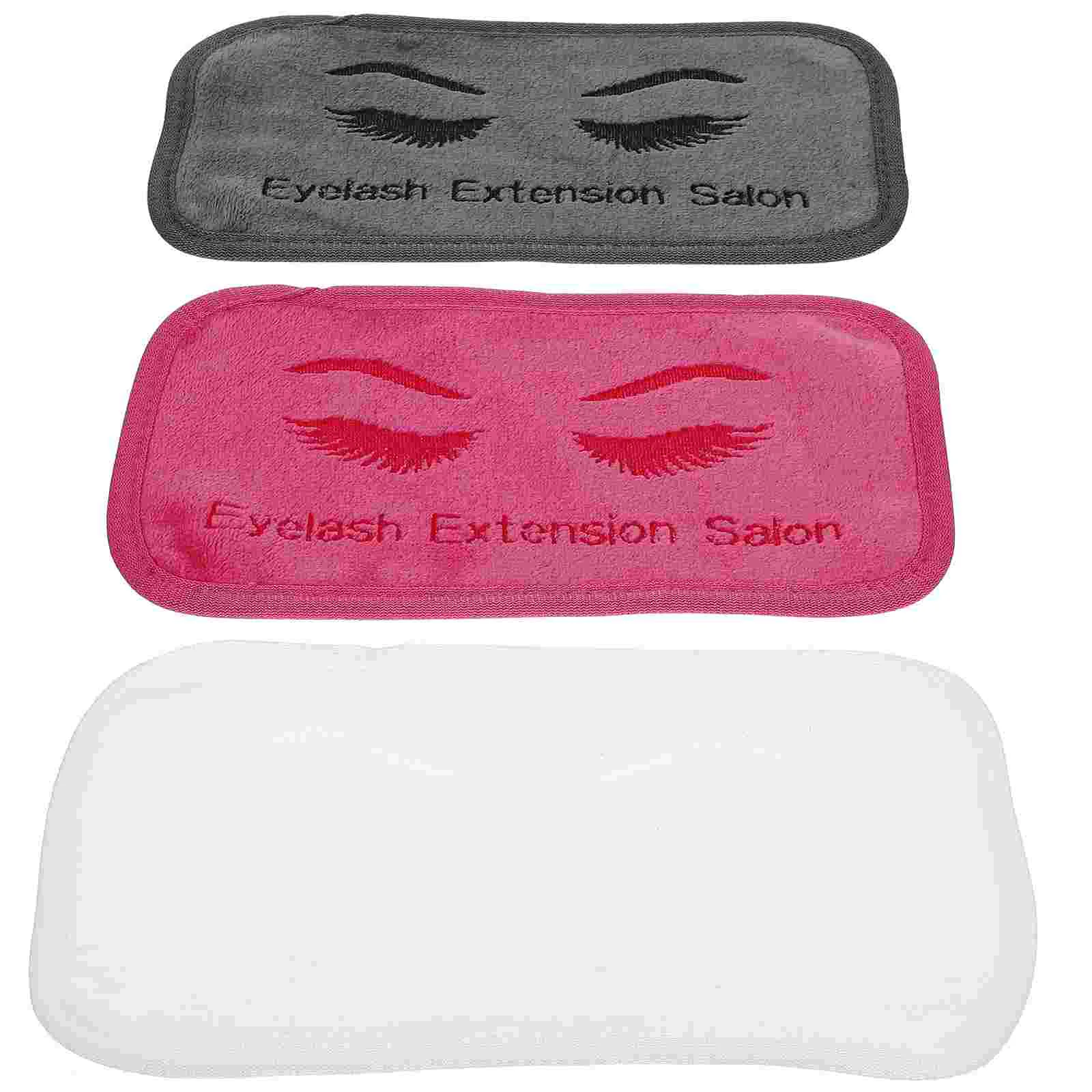 

3 Pcs Tray Colored Pads for Eyelash Extensions and Forehead Scarves 3pcs Tool Fabric Grafting Cushions