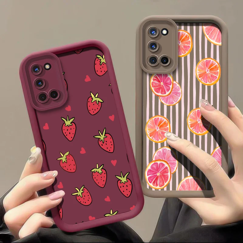 حافظة لهاتف OPPO Realme GT Master 3 6 Neo 5 Narzo N65 N63 N55 N53 70X 60X 30A 20A Note 50 60 غطاء سيليكون فراولة