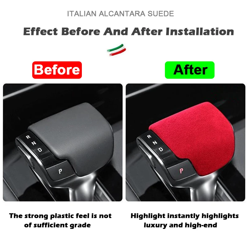 For LiXiang IDEAL One 2019-2025 Alcantara Suede Car Gear Shift Knob Protective Cover Frame ABS Decoration (Interior Accessories 3