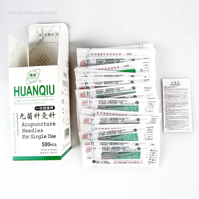 0.16-0.4mm Huanqiu Sterile Acupuncture Needle Beauty Physiotherapy High Quality Brand Acupuncture tool with Tube 500pcs/box