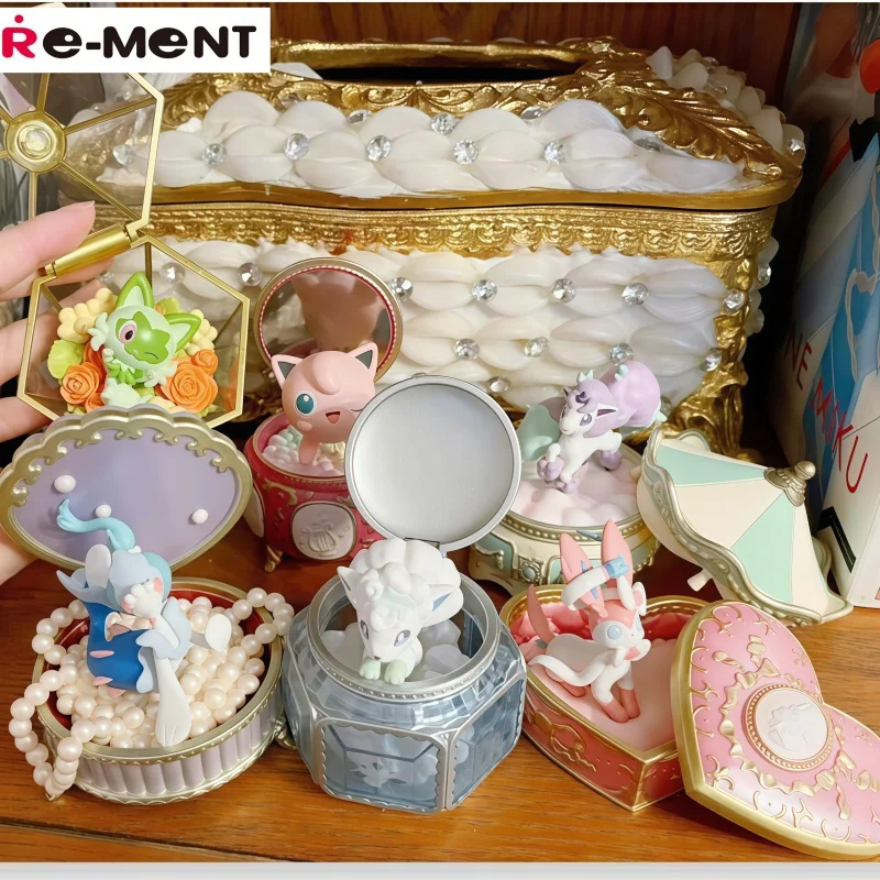 

Re-Ment PokéMon Sylveon Миниатюрная шкатулка для драгоценностей Фигурка-Романтическая коллекция Дисплей Модель игрушки для коллекционеров