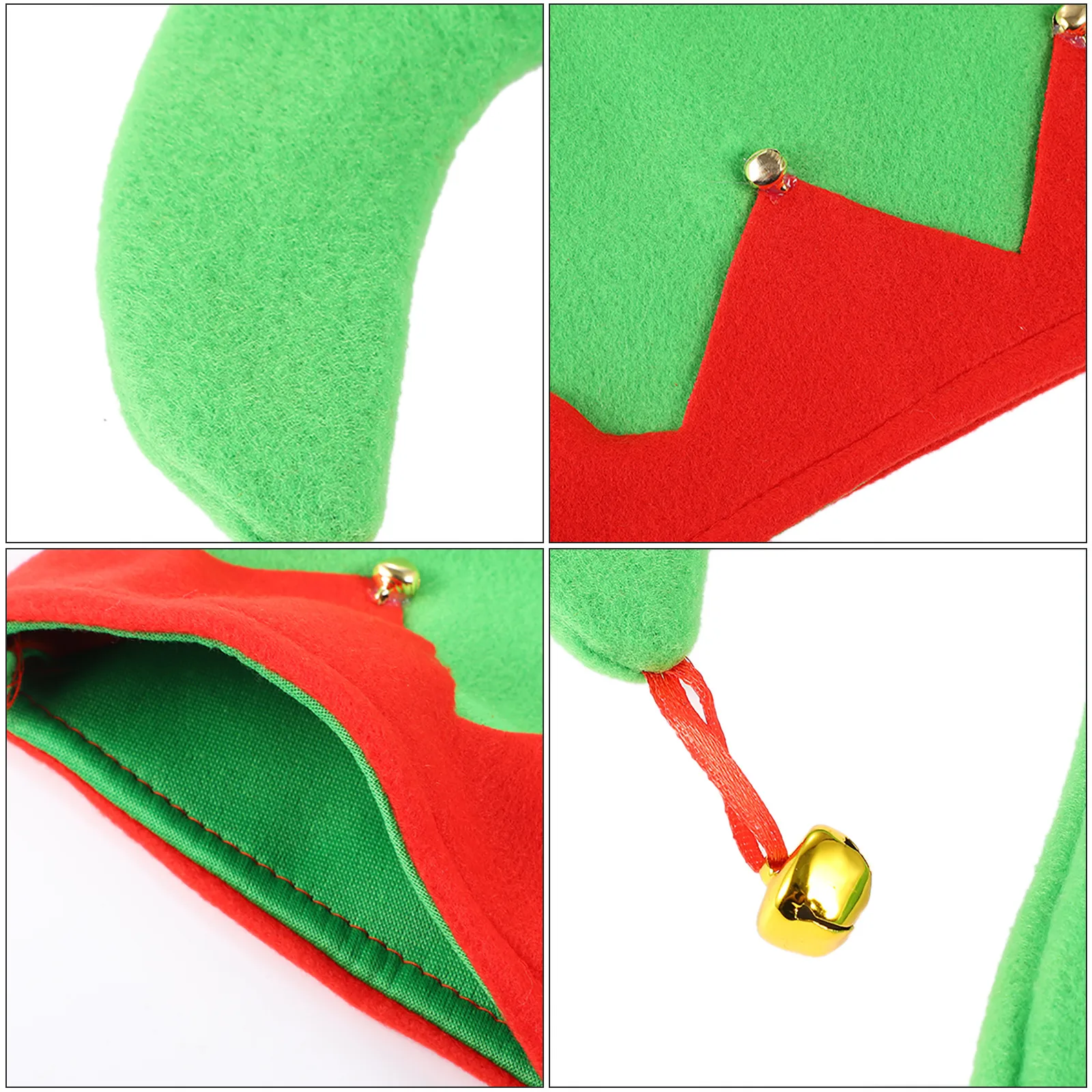 

3 Pcs Christmas Elf Hat Bell Hats Chic Caps Adorable Fannel Headwears Party Supplies Novel Creative