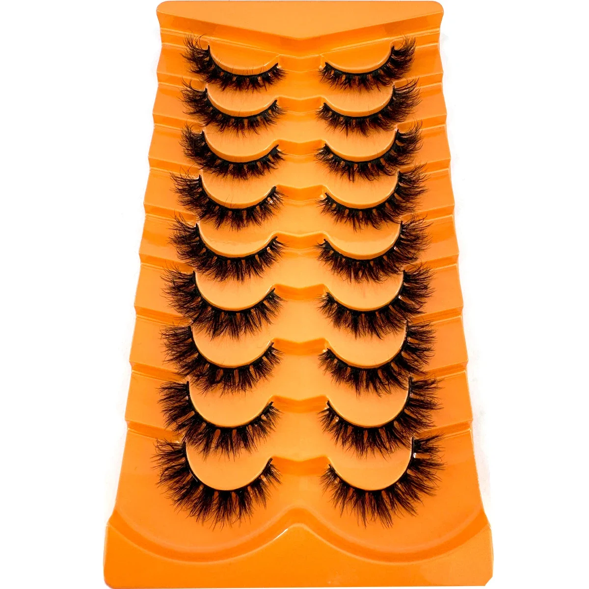 AMSDCN 9 pairs of natural long makeup 3D mink eyelash extensions handmade customization natural nude makeup simulation cross