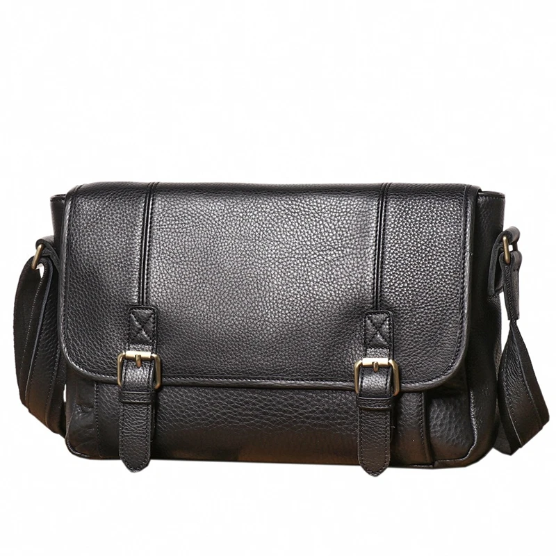 

Nesitu High Quality A4 Vintage Thick Brown Genuine Crazy Horse Leather Women Men Messenger Bags Cowhide Male Shoulder Bag M1055