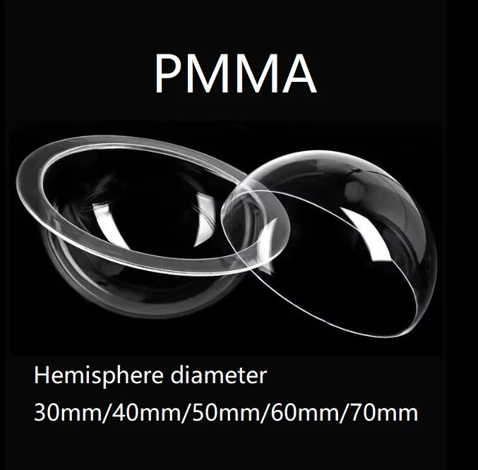 30mm - 70mm Clear acrylic dome cover Transparent PMMA Hemispherical perspex half ball Cat's nest capsule plastic hollow ball