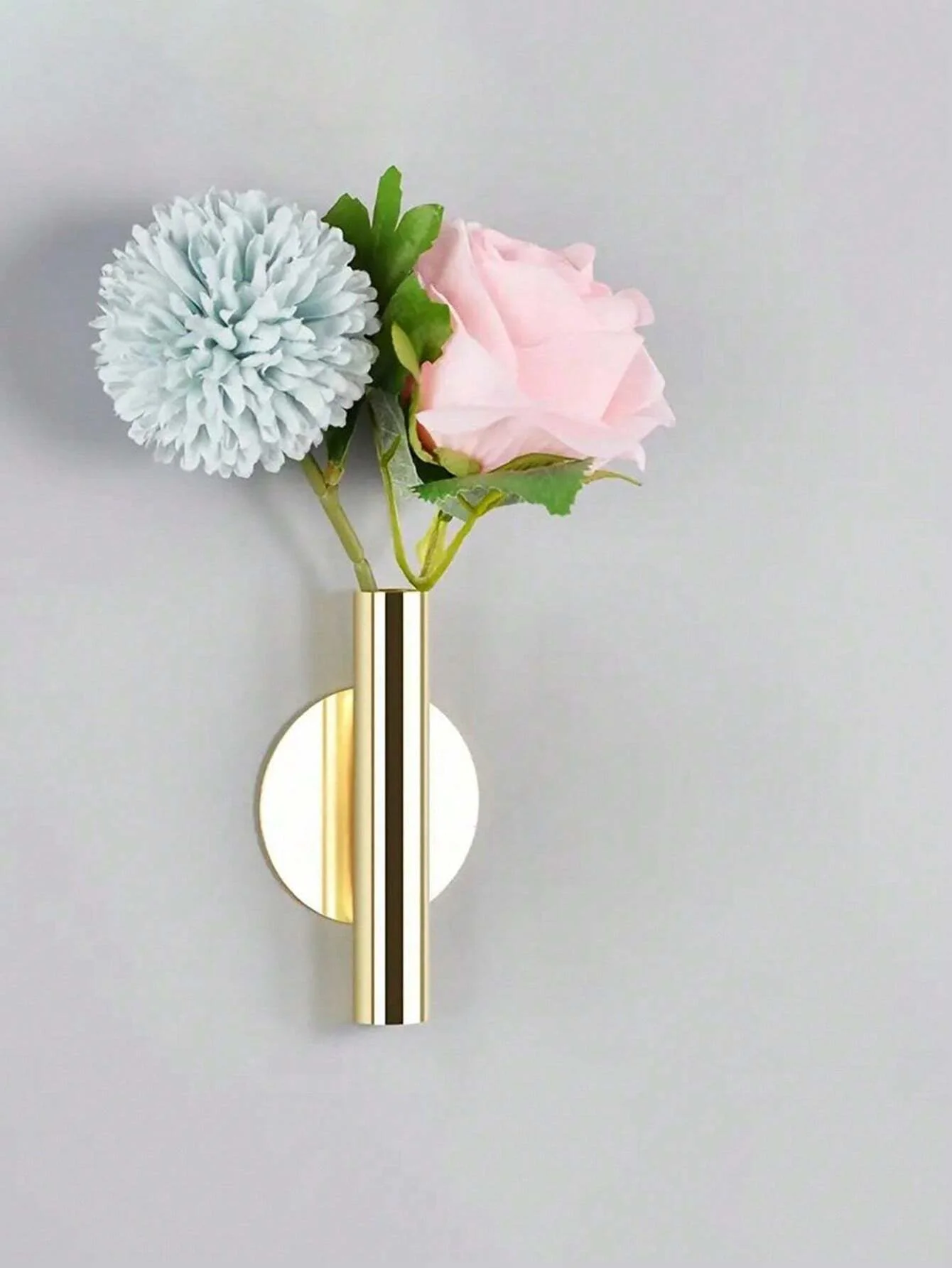 1/3PC Creative Rose Golden Vase Wall Holder Stainless Steel Flowerpot Home Wedding Decoration for Living Room Wall Mirror Vase