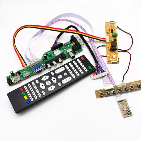 D3663LUA V56 V59 Universal DVB-T2/DVB-T LCD Digital TV Driver Board Kit for 18.5 inch 30pin LVDS 1366x768 LED LCD Screen 3663