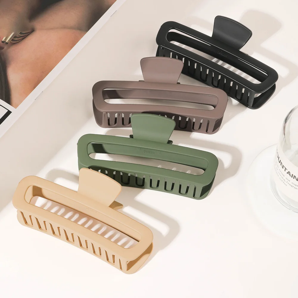 Rectangle Women Hairclip Large Size Hair Ornament Matte Hairpin Girls Crab Hair Clips Simple Korean Hair Accessories Gift