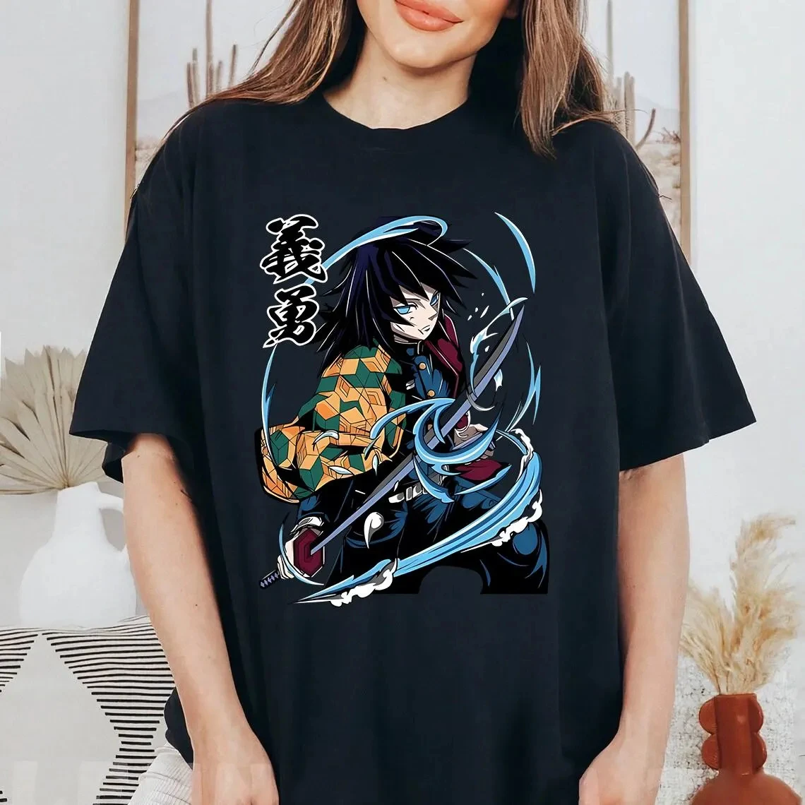 Tomioka Giyu Demon Slayer Anime-Shirt, Giyu Kimetsu no Yaiba Demon Anime Geschenk T-Shirt für Männer und Frauen