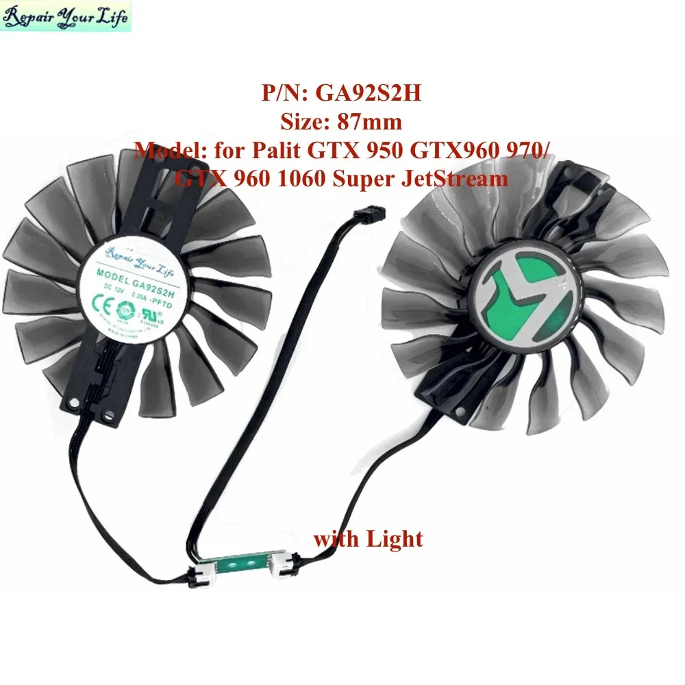 

GA92S2H Computer Graphics Card Cooler Fan for Palit GTX 950 GTX960 970 960 1060 Super JetStream GPU VGA Cooling Fans Original