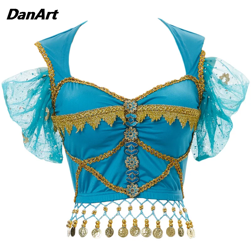 Women Palace Seal Top Indian Dance Tops Belly Dance Performance Costume Jasmine Princess Wear Oriental Dance Practice Suit