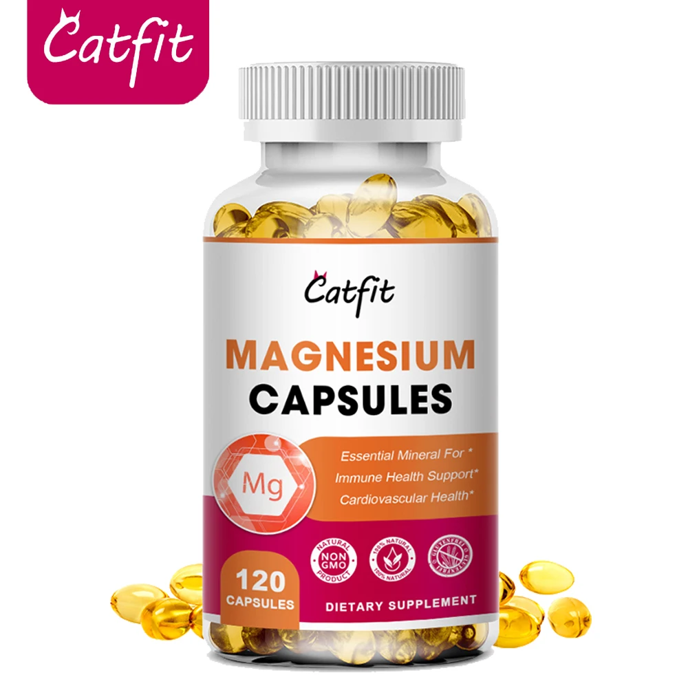 Catfit Glycine Magnesium Capsules Cognitive Function Brain Neurotic conduction Support Calm mood Sleep& MusclePower