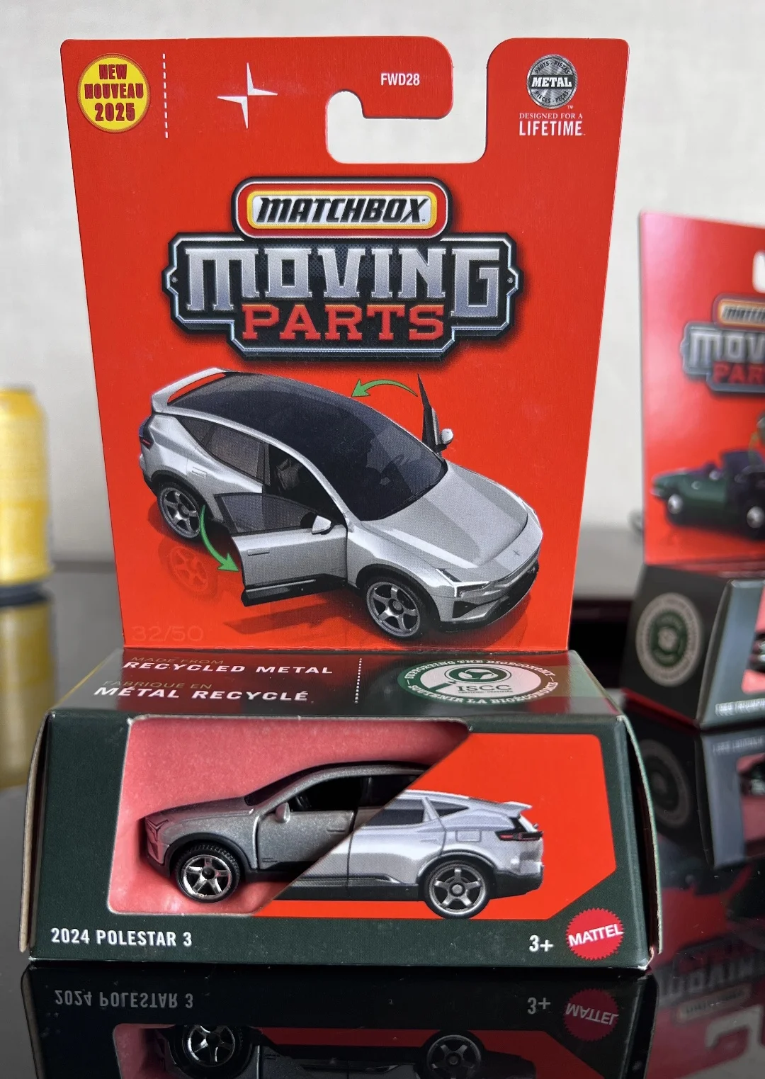 Caja de cerillas genuina 25F FWD28 1/64 piezas móviles de Metal fundido a presión 2024 POLESTAR 3 modelo de vehículo juguetes colección para niños regalos de cumpleaños