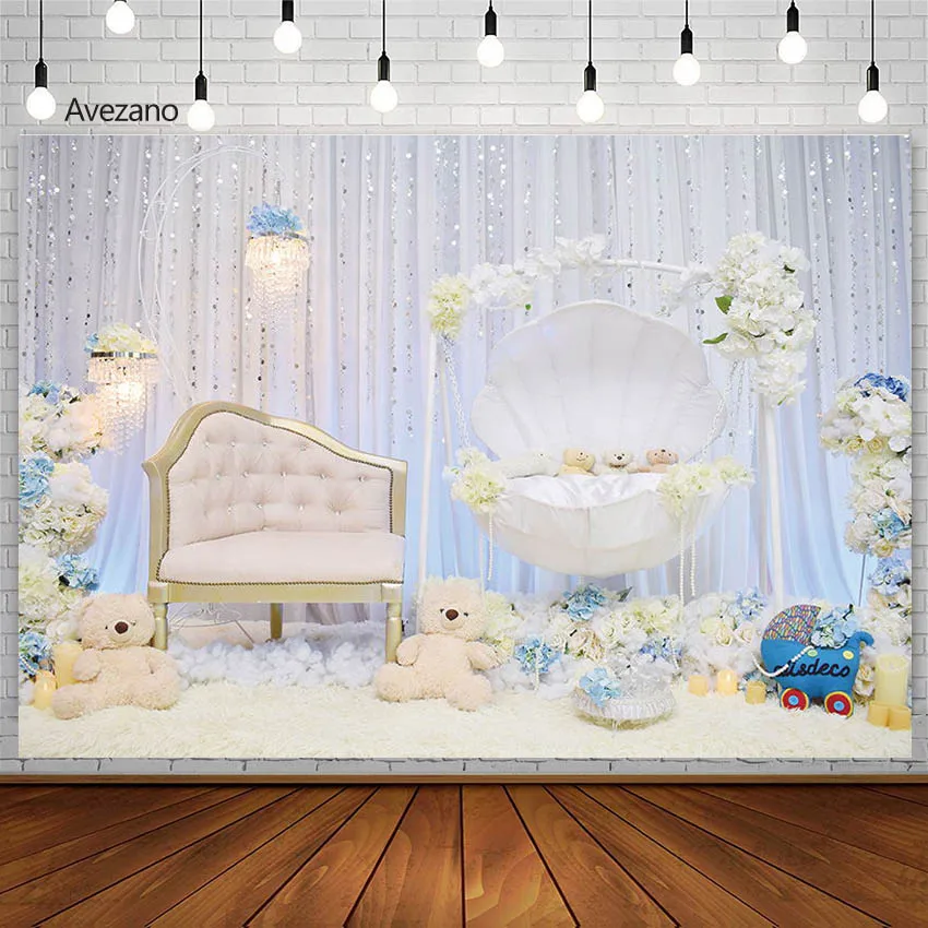 

Avezano Background for Photography Indoor Toy Bear Newborn Birthday Party Kids Portrait Decor Backdrop Photo Studio Photophone