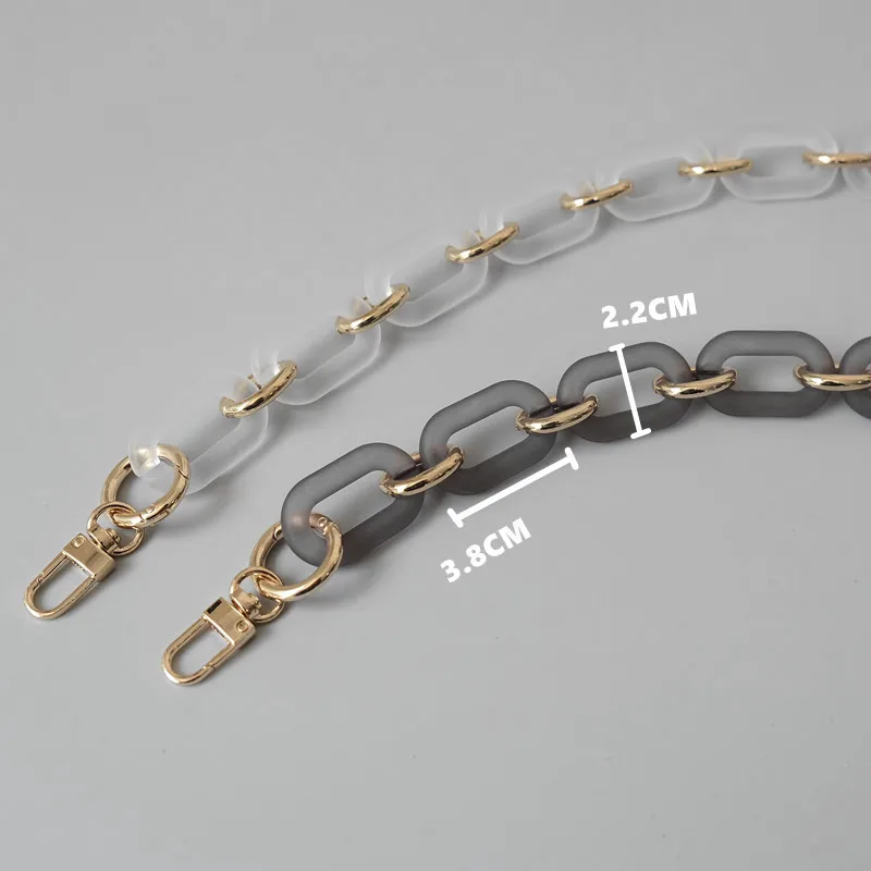 New Fashion Woman Handbag Accessory Chains White Grey Transparent Matte Chain Metal Strap Women Clutch Shoulder Purse Accessory