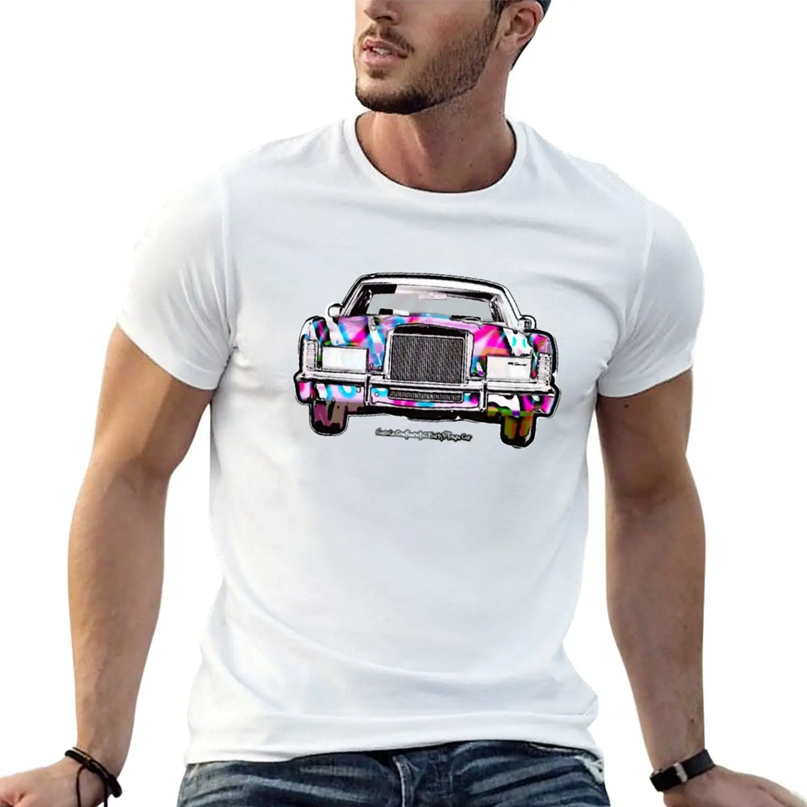 

Футболка Mark Car for t Lincoln, мужские рубашки, рубашка Town Continental Pack bg), мужская V люкс (белый белый