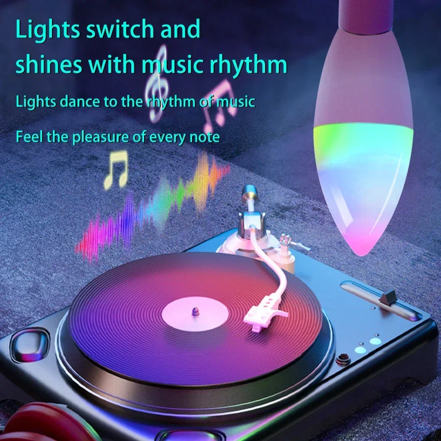 Imagem -02 - Lâmpada Led Inteligente Lâmpadas de Vela Reguláveis Vida Inteligente Controle de Voz Funciona com Alexa Google Home Rgb 5w 7w 9w Tuya-e14