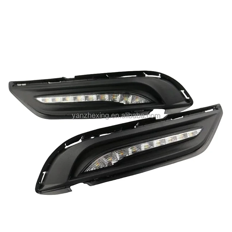 

LED DRL Daytime Running Light with Dynamic Moving Yellow Turn Signal and Blue Night Running Light for Buick GL8 2017 2018