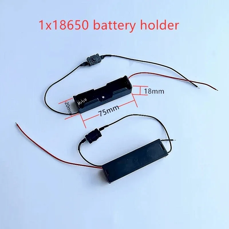 10 szt. DIY 18650x 1 obudowa baterii z przyciskiem przełącznika linka ołowiana pojedynczą sekcję 3.7V DIY Power Bank etui na baterie