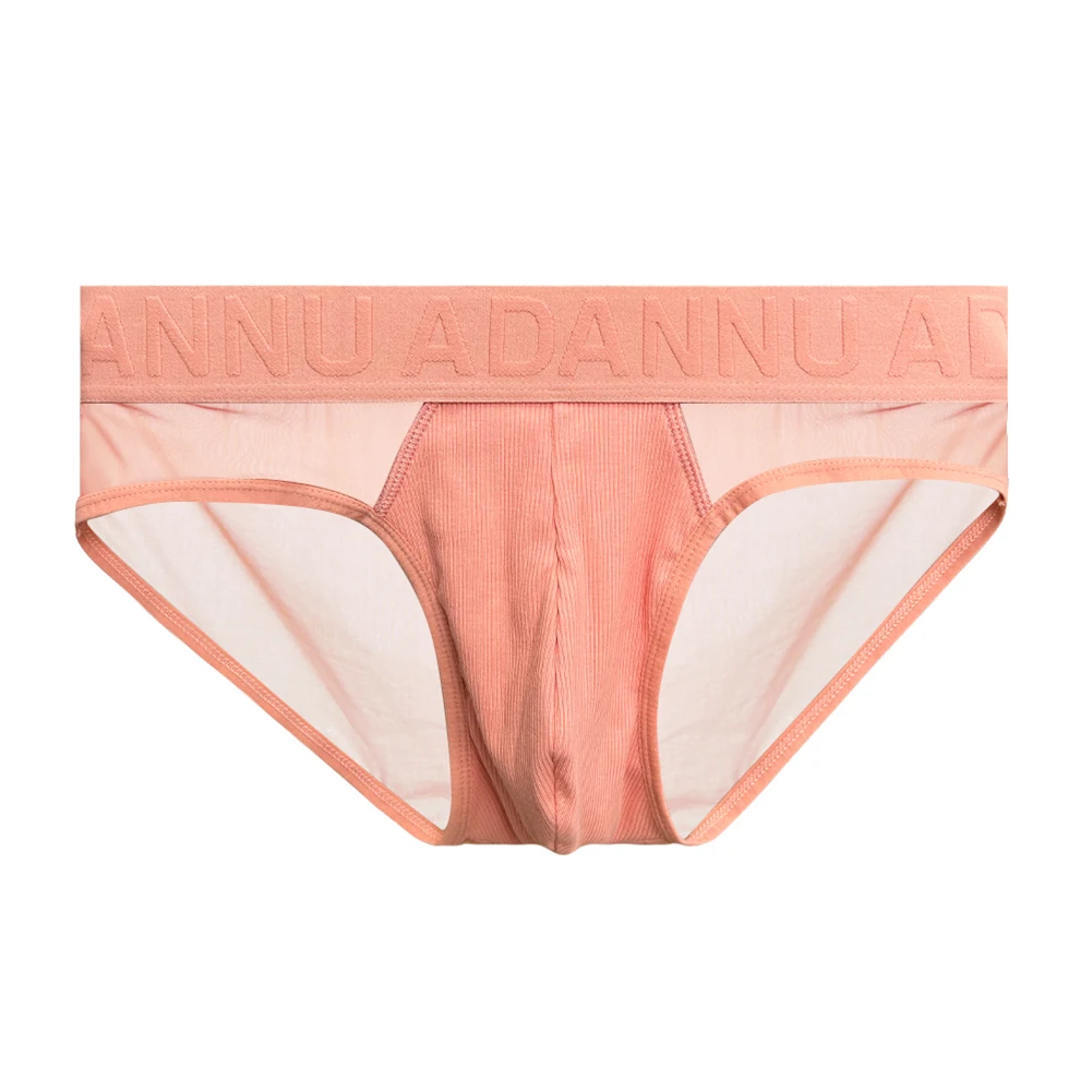 Comfortable Breathable Mesh Briefs Panties For Men Bulge Pouch Underwear Breathable Underwear Black Nylon Orange Splicing