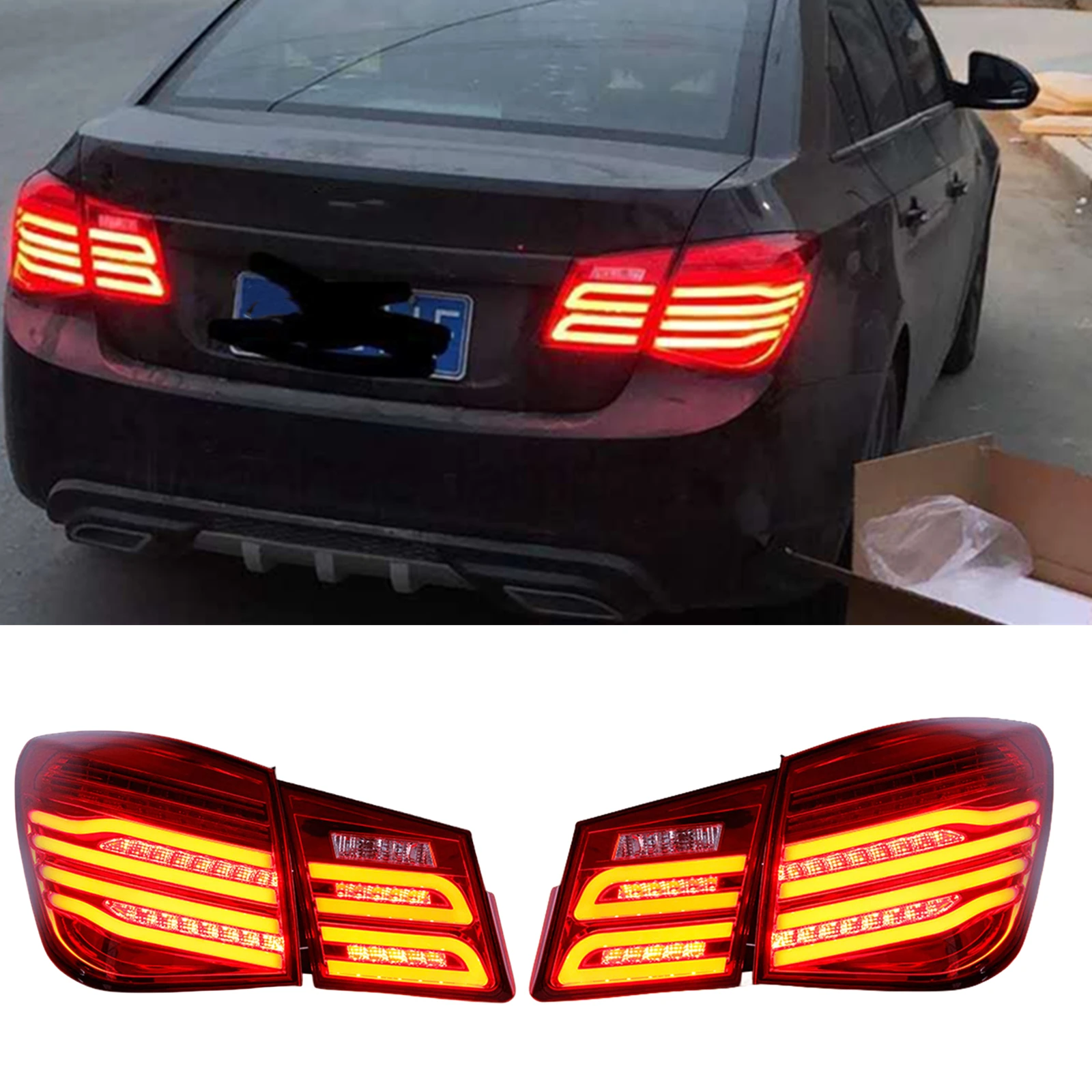 Tail Light Assembly For Chevrolet Cruze 2009-2011 2012 2013 2014 2015 Rear Trunk Bumper Turn Singal Brake Reverse Lamp Taillight