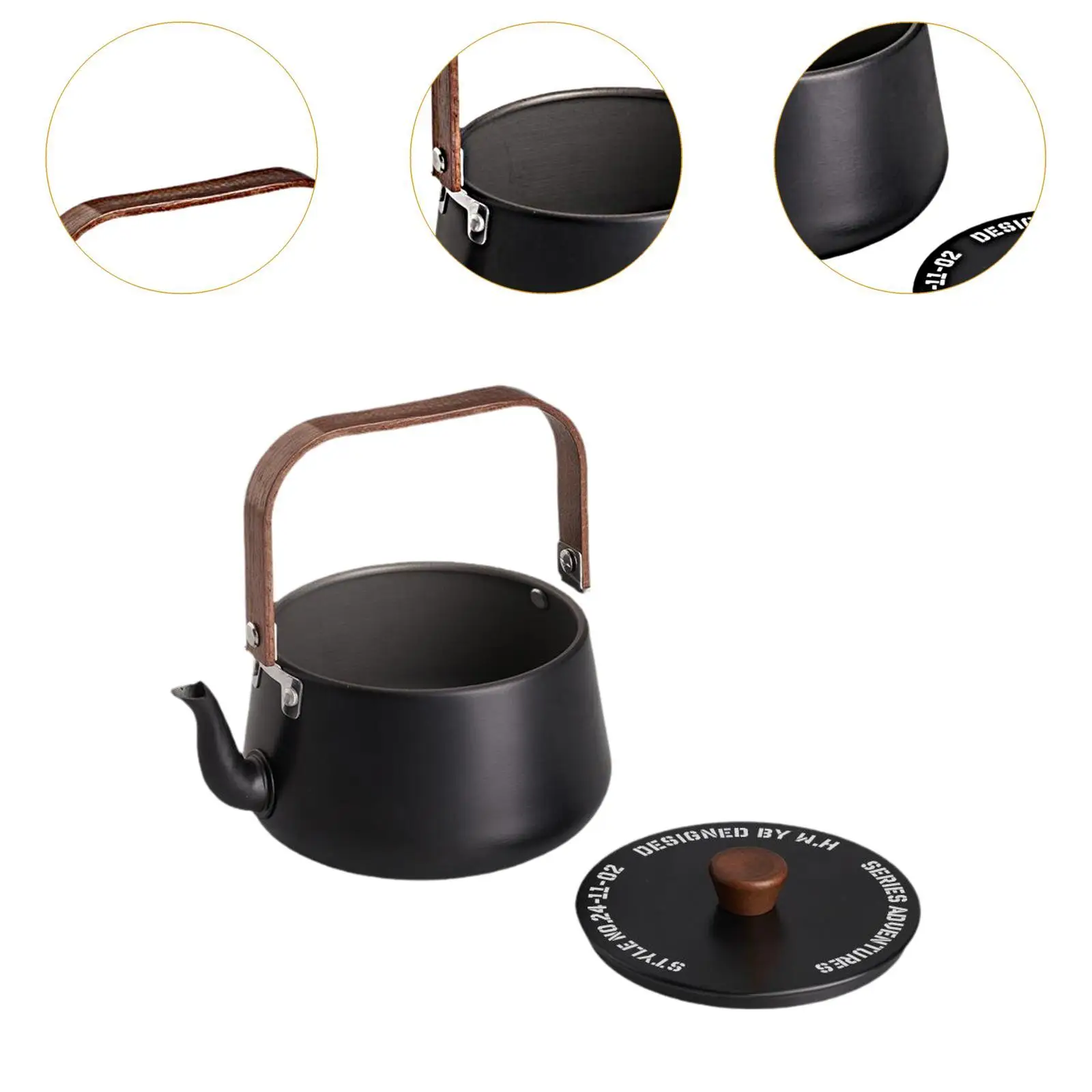 Bouilloire de camping moderne pour la pêche en plein air, théière, cafetière, feu de camp