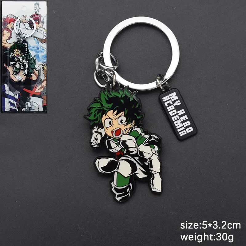 My Hero and Academia Series Keychain Hot-blooded Action Anime Character Peripheral Keyring Party Jewelry Gifts