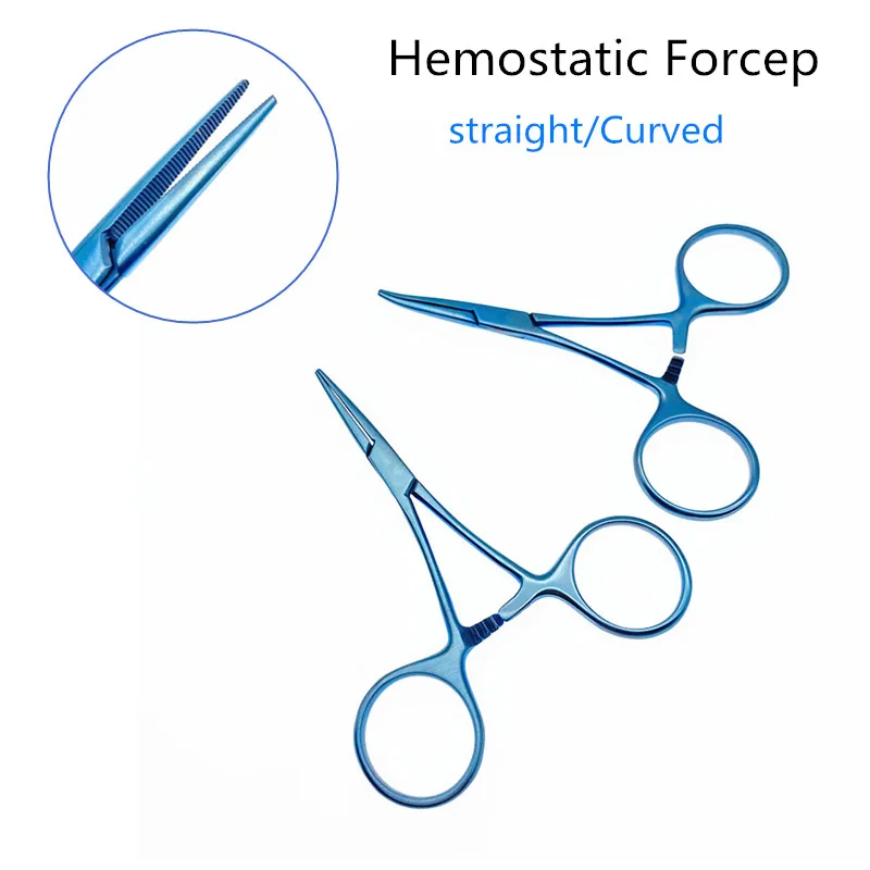 Hemostatic Forceps Clamp Titanium Hemostat Pliers Straight/Elbow Tips Microvascular Surgical Instruments