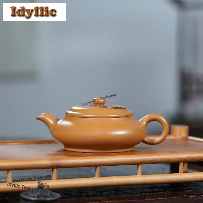 

150ML High-end Yixing Purple Clay Teapots Handmade Ming Lu Pot Raw Ore Gold Zhu Mud Tea Maker Kettle With Filter Zisha Tea Set